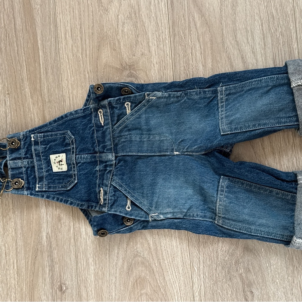Denim Hey Gang  Overalls -12m